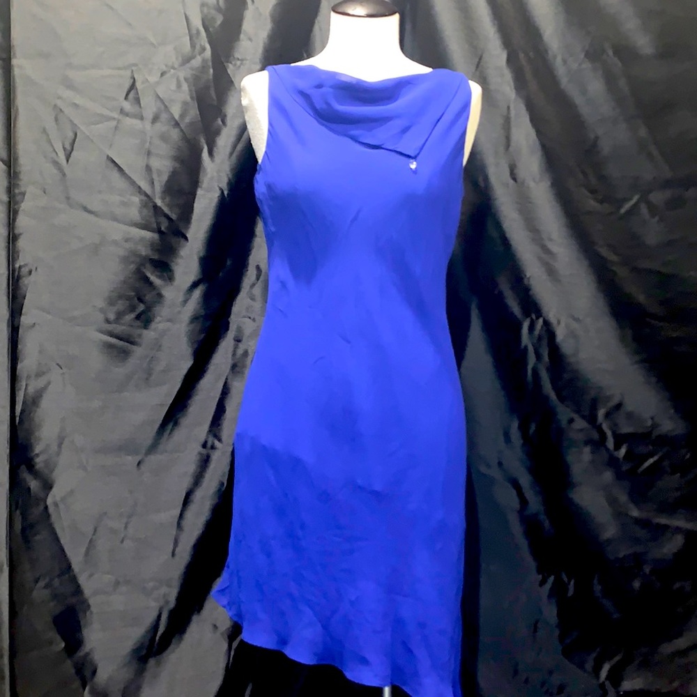 Royal blue rayon sleeveless dress